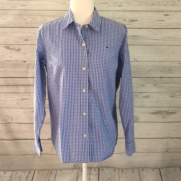 Vineyard Vines Tops - Vineyard Vines Blue Gingham Long Sleeve Shirt 8